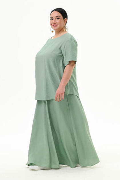 Юбка длинная из вискозы, мятная