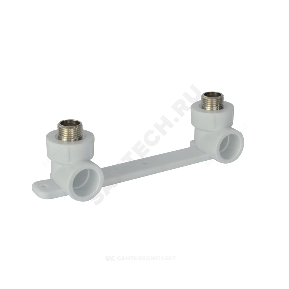 Планка монтажная PP-R белая Дн 20х1/2" НР под смеситель с водорозетками VALFEX 10123020