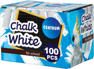 Мел белый 100 шт. длина 80 мм., диаметр 7,5 мм. (Центрум)