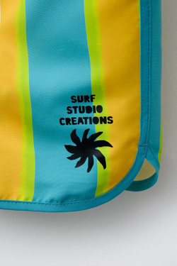 ZARA ПЛАВКИ В ПОЛОСКУ, БИРЮЗОВЫЙ