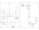 Светильник на штанге LH55501/6 SN/BK/CL сатин никель/черный/прозрачный E14*6 max 40W D570*760