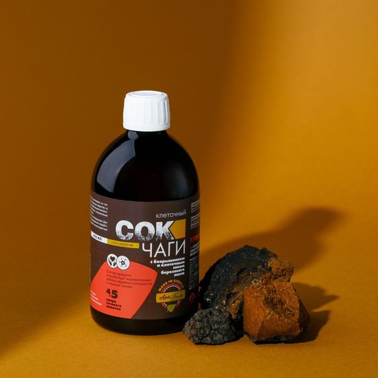 Сок Чаги клеточный с боярышником и соком березового листа
