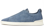 Zegna Triple Stitch Stylish Skateboarding Shoes Men"s Blue