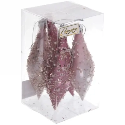 Набор украшений SHINE «Shining icicles» 14,5х4 см (4 шт.), rose pink/baby pink