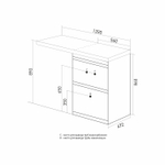Тумба д/ванной "СОЗВЕЗДИЕ-56"под рак.над ст.маш. БИЛЛ-120(MIXLINE)унив(ПВХ)