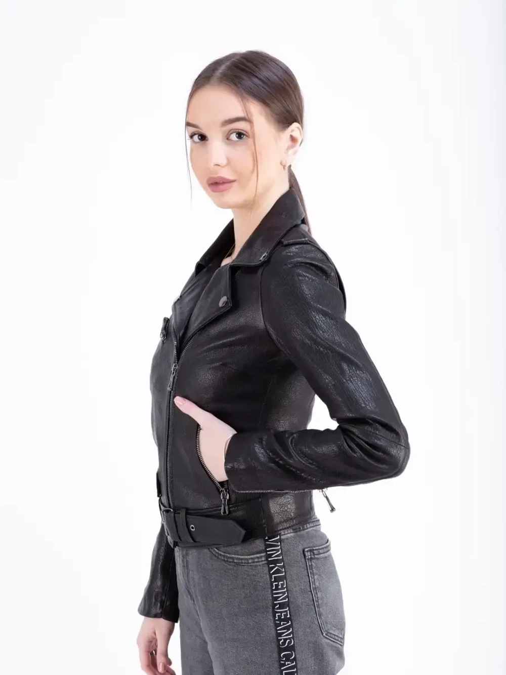 Косуха кожаная куртка женская Турция