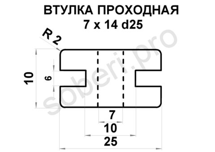 7 х 14 втулка кабельная уплотнительная изолирующая под провод, цвет чёрный