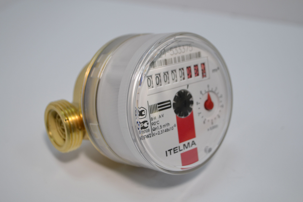 Счетчик горячей воды ITELMA Ду15мм, L80мм