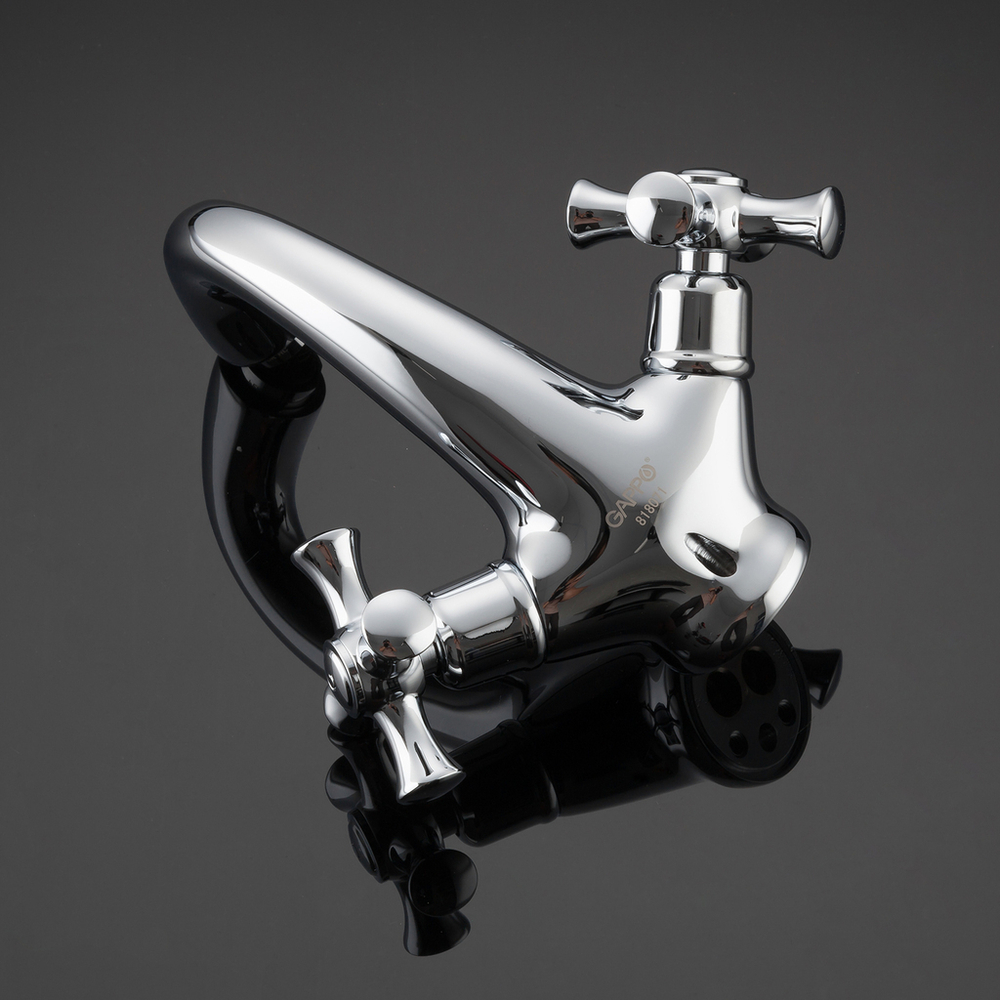 Смеситель для раковины 1/2 кер G1042 GAPPO литой, креп. 2 шпильки, ХРОМ