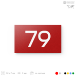 Табличка с номером 79 на дверь квартиры, для офиса, кабинета, аудитории, склада, красная 120х70 мм, Айдентика Технолоджи