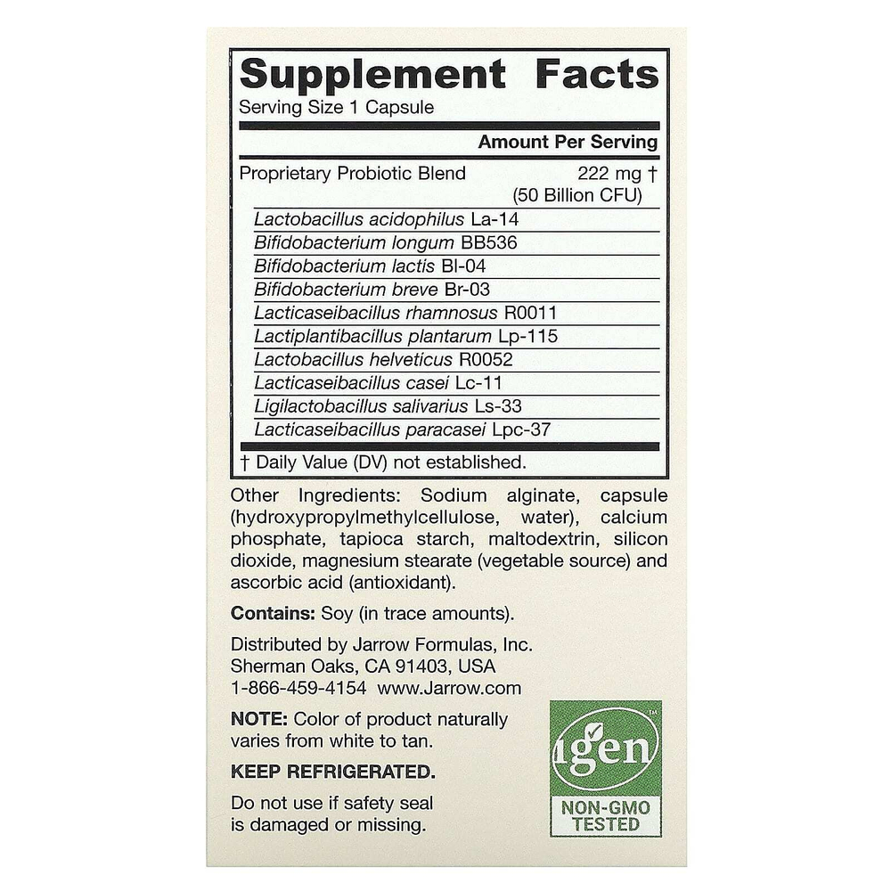 Jarrow Formulas, Jarro-Dophilus, 50 млрд КОЕ, 60 растительных капсул