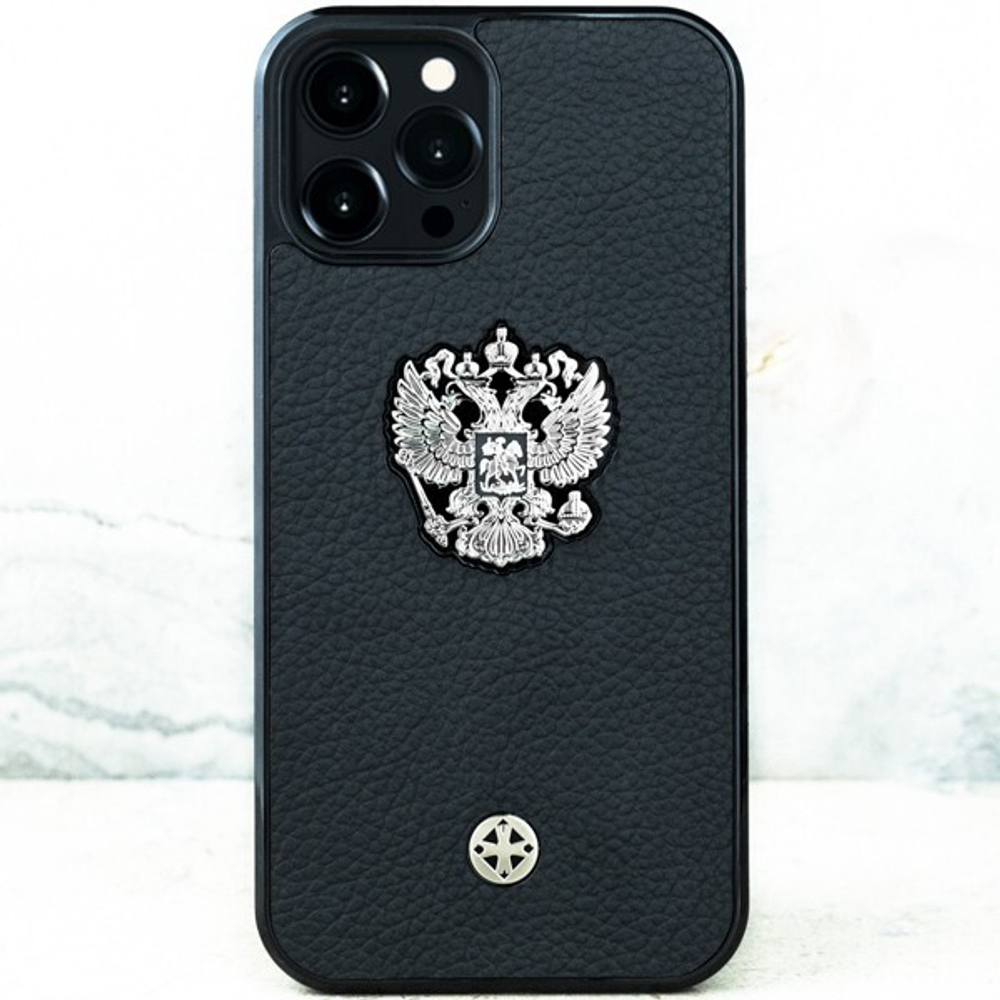 Премиальный чехол iphone с гербом России купить - Euphoria HM Premium - натуральная кожа, ювелирный сплав