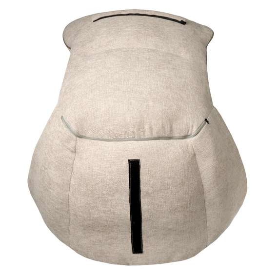 Кресло Hugo светло-серая экокожа, шенилл