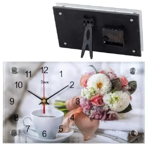 Часы 21 Bek настольные 1323-637 "Чайная пара и цветы"