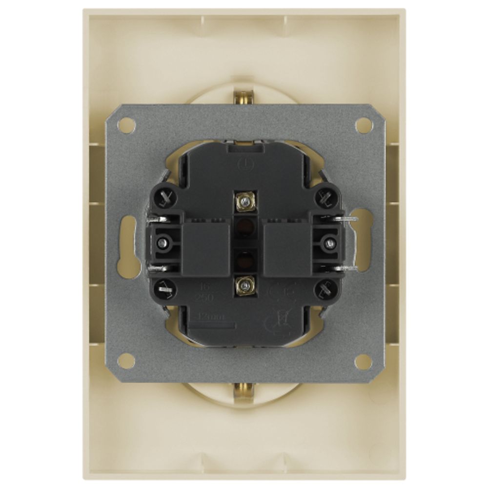 Розетка ЭРА Galaxy 15-2104-04 с заземлением двойная 2X2P+E Schuko 16А-250В IP20 шампань | Эра Galaxy
