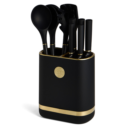 НАБОР AGNESS ИЗ 11ПР: 5 НОЖЕЙ,ПОДСТАВКА,ПОЛОВНИК,ЛОЖКА,ЛОПАТКА,ШУМОВКА,ЛОЖКА ДЛЯ СПАГЕТТИ