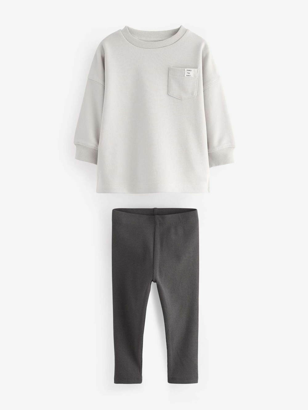 Лонгслив и легинсы в комплекте для мальчика Next B54-393, 2 шт., Серый, Горчичный