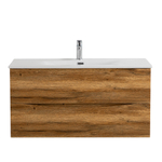 Тумба с раковиной подвесная BelBagno MARINO-CER-N-1000-2C-SO-RR-P Rovere Rustico, раковина белая BB-8099-100