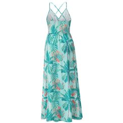 Qadın üçün uzun, güllü yaşıl don LQ053