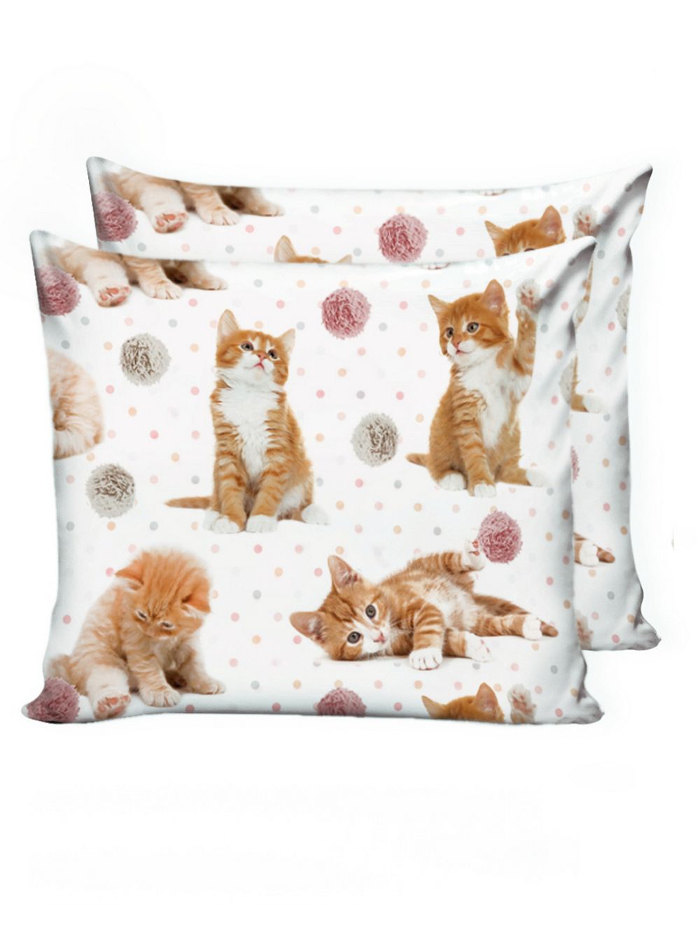 Наволочка комплект 2шт Сказка "Котята" 70х70 см, перкаль