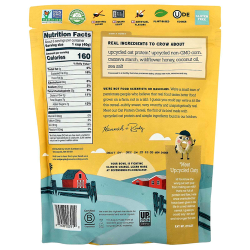 Seven Sundays, Овсяные протеиновые хлопья, Simply Honey, 227 г (8 унций)