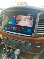 Магнитола для Toyota Land Cruiser 100, Lexus LX470 2002-2007 (климат на цветном экране) - Carmedia SF-1698-2 QLed+2K, Android 13, TS20, CarPlay, 4G SIM-слот