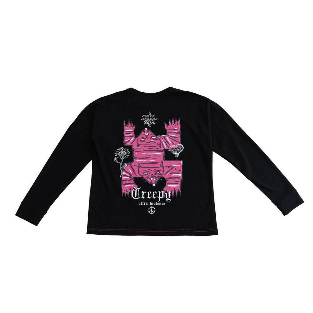 Лонгслив Creepy Clothing Технокошка черный