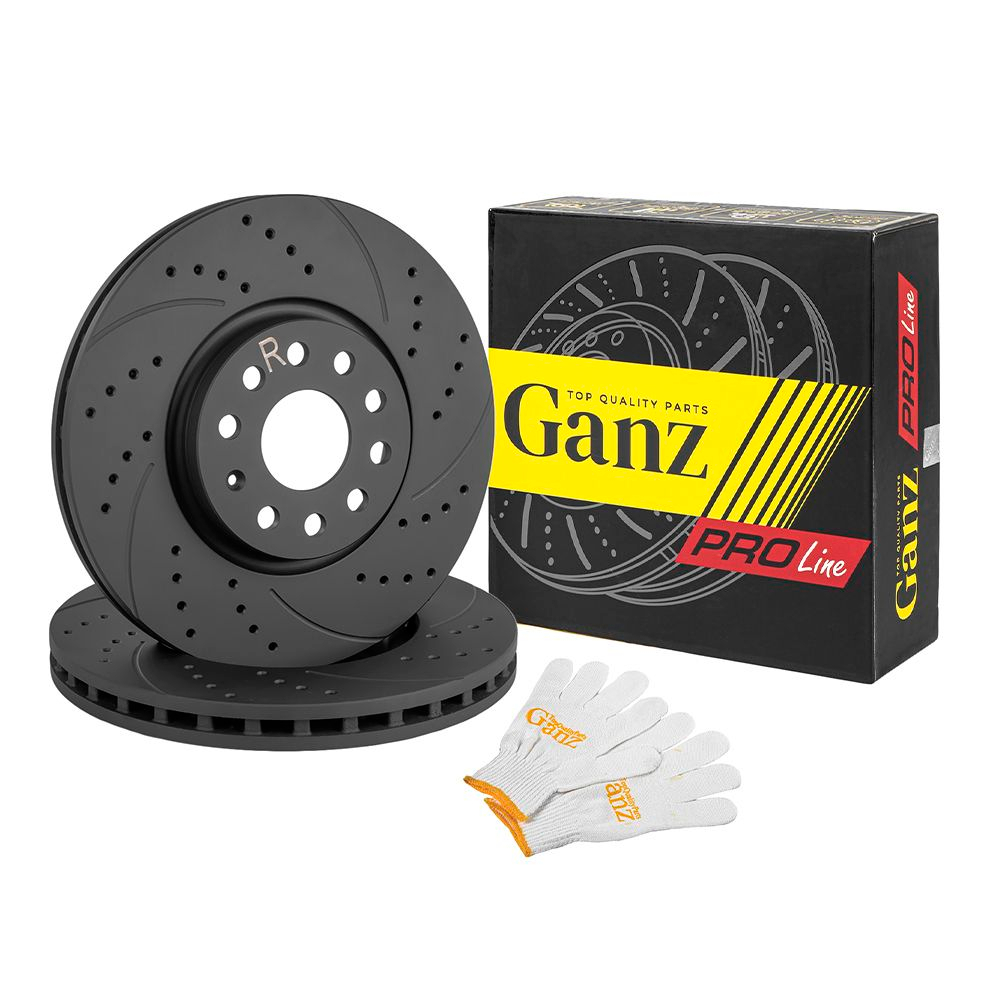 Диск тормозной передний перфорированный PRO-Line с покрытием (компл.2 шт) VAG SKODA Kodiaq 16 / VW Sharan II/Tiguan II GANZ GIJ06238S