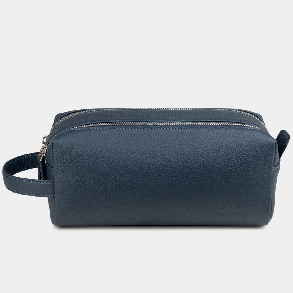 Несессер Voyageur из кожи теленка, синего цвета