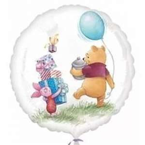 Шар фольга 18" "Винни на празднике" круг белый