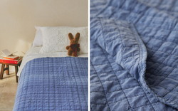 Zara Home покрывало детское из хлопка, синий, в клетку, 180x250 см