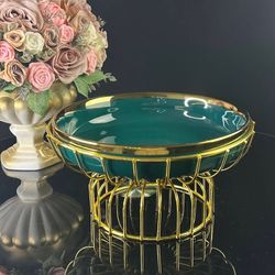 Lenardi 106-252 Блюдо 23х16см MULTICOLOR на подставке в под.уп.(х8)Фарфор