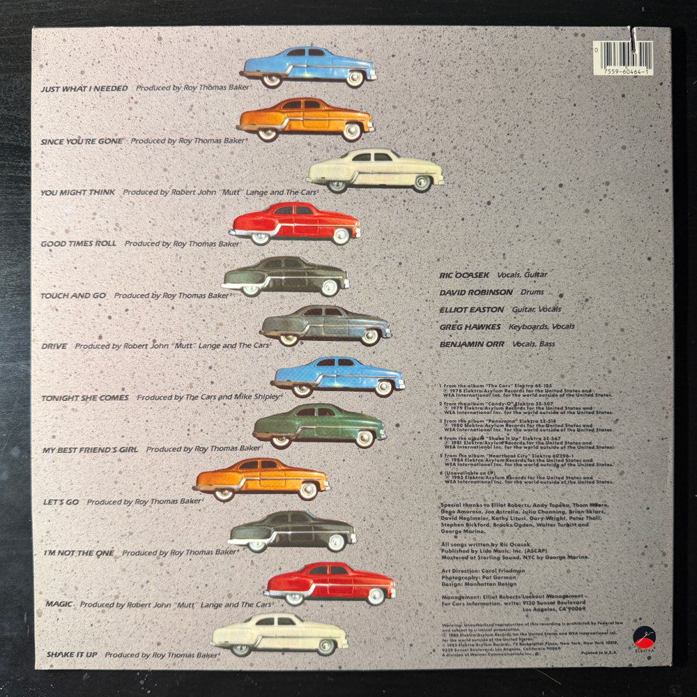 The Cars ‎– Greatest Hits (США 1985г.)Т