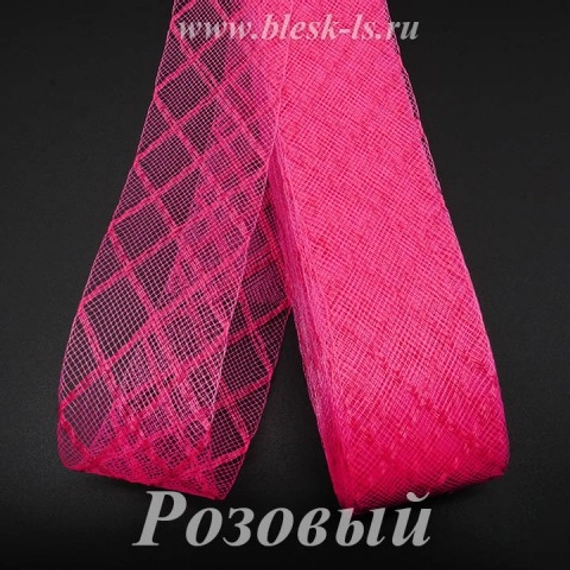 Регилин с розовой нитью, розовой, ширина 4,5 см