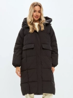 Пуховик зимний длинный с капюшоном оверсайз