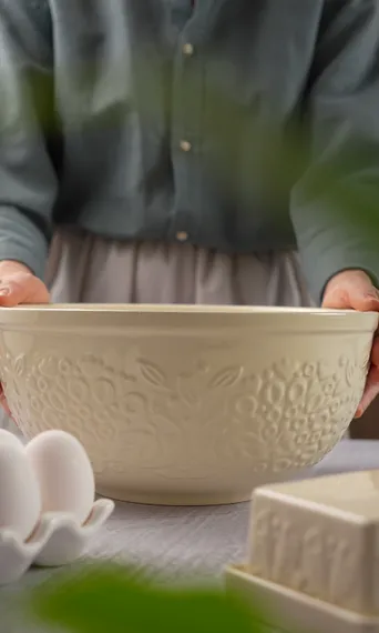 Миска для смешивания birds of paradise, 4,2 л, кремовая