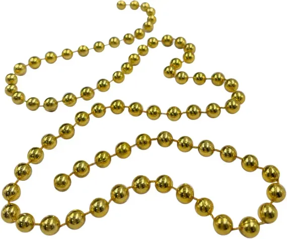 Пластиковые бусы Бисер 8 мм.*10 м., золото, Christmas DeLuxe (89787)