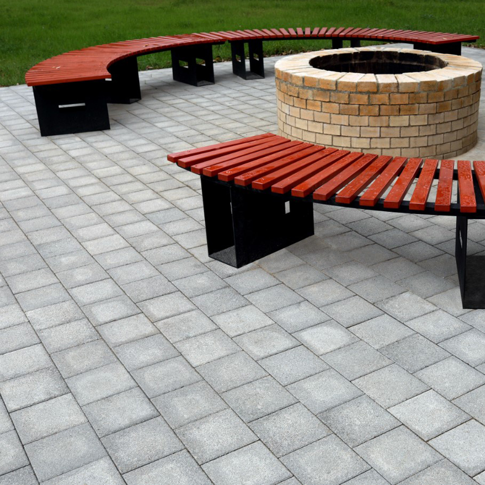 Тротуарная плитка КВАДРАТ 200х200 мм - Гранит Серый