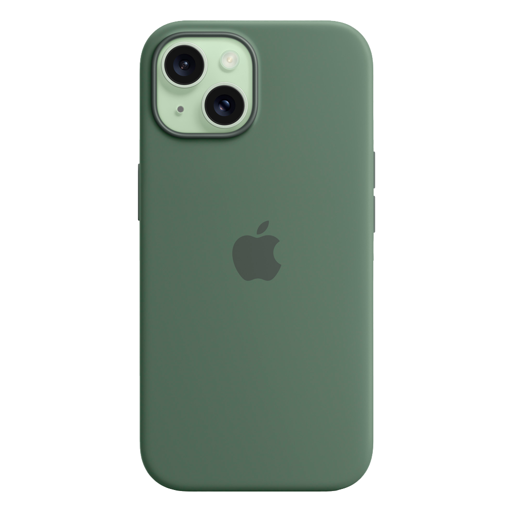 Силиконовый чехол с поддержкой MagSafe Apple Silicone Case для iPhone 15, Cypress (Кипарис)