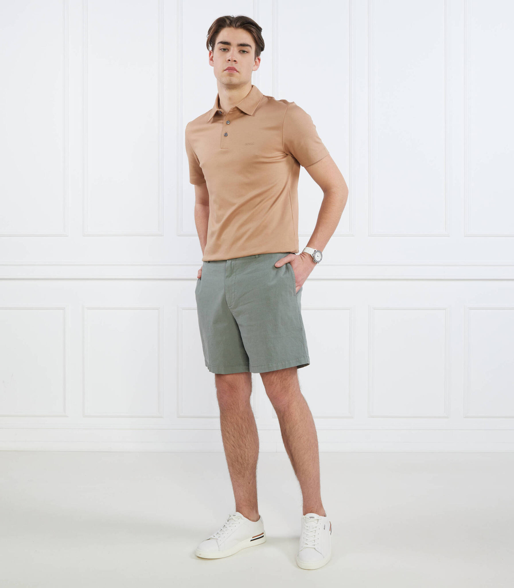 Льняное шорты Karlos BOSS BLACK - хаки(50490563)