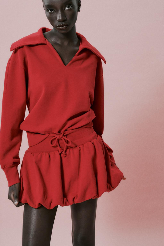 ZARA МИНИ-ЮБКА, НАСЫЩЕННЫЙ КРАСНЫЙ