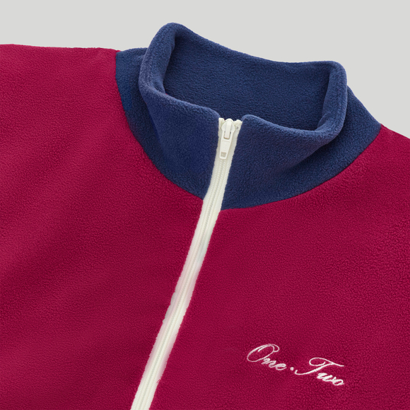 Zip-Up Sweatshirt Raspberry-Navy Smoke