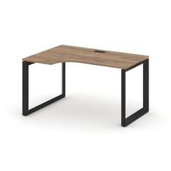 Style Project Стол рабочий эргономичный SN-59O.SPA-021(L) Дуб Табак/Металл Черный/Черный Заглушка 13