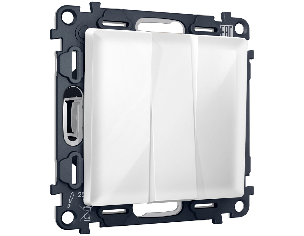 MA105010 Комплект механизма 3-кл выключателя ALFA Белый глянец QUANT (AP1050, VM133)