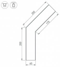Соединитель угловой L-образный накладной Arlight S-LUX 030138
