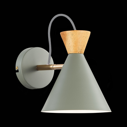 SLE125111-01 Светильник настенный Серый, Золотистый/Серый, Темное дерево E14 1*40W