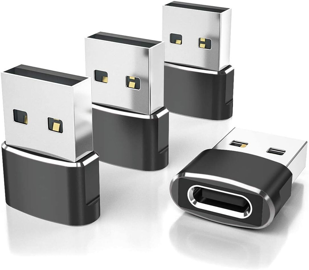 Elebase USB-A to USB-C адаптер (4 шт.) Универсальный переходник для зарядки и передачи данных