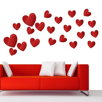 Баннер-комплект на стену «Сердца», блестящие, 20 шт