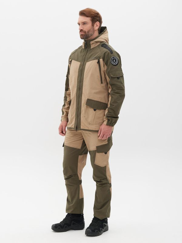 Костюм летний Горка-Люкс ткань Nylon Cotton Рип-Стоп цвет Хаки/Песок
