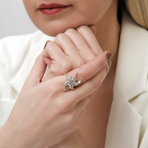 "Меотида" кольцо в серебряном покрытии из коллекции "Животные" от Jenavi